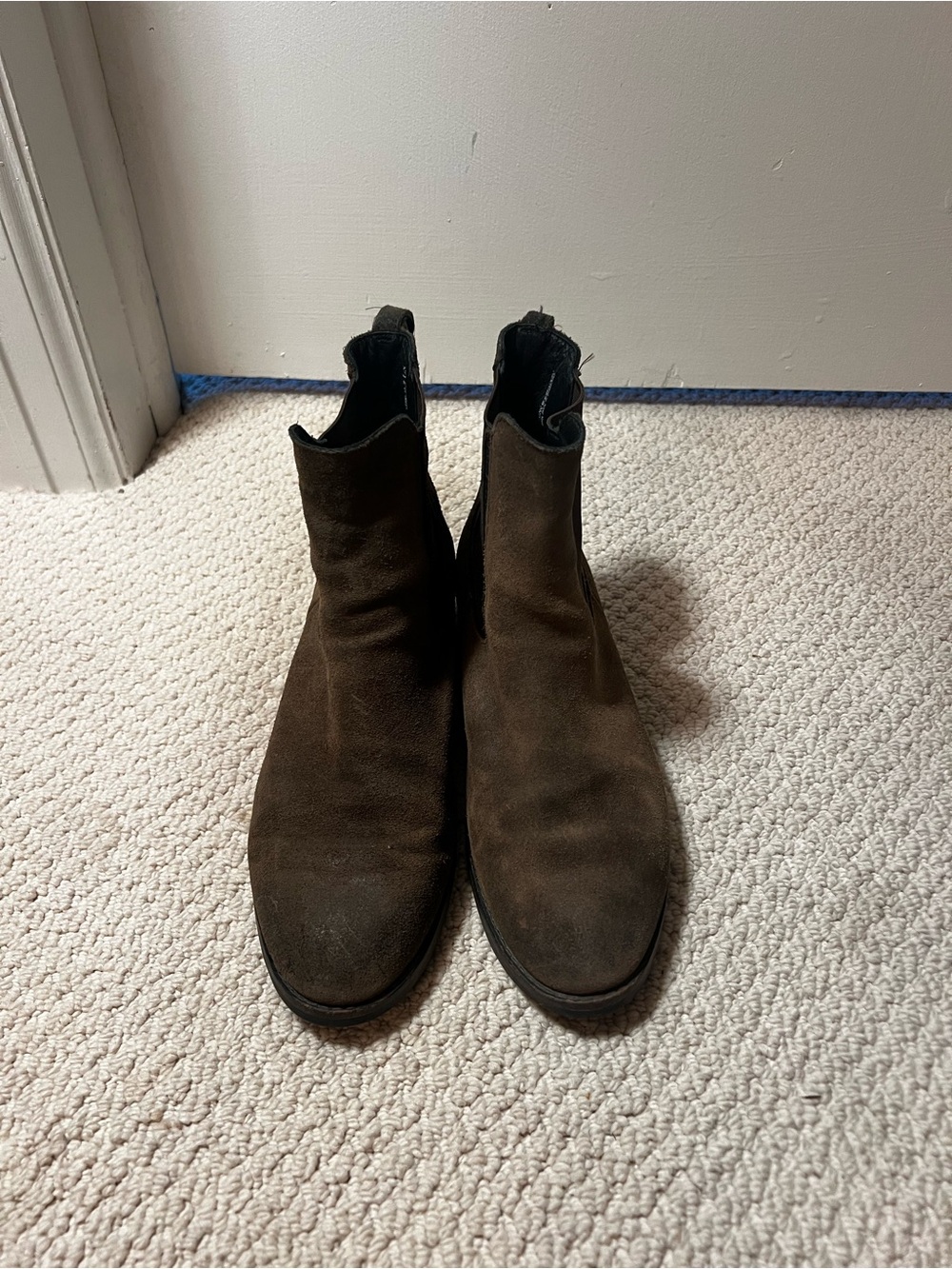 Thursday Boot Company Women's Suede Chelsea Boots in Dark Brown